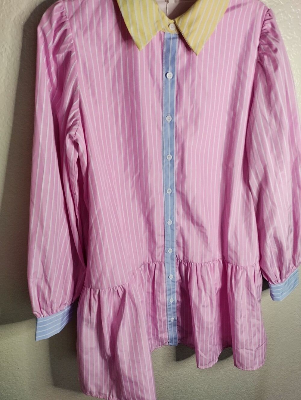 NWT Fate Stripped Color Block Shirt Dress Sz M - Picture 4 of 10